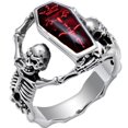 thumbnail image 1 of FDLK, anillo de calavera Punk Vintage para hombre, anillo de compromiso de Hip Hop, anillos de circón rojo a la moda para hombre, joyería para mujer, anillos de Color plateado Tan Jianjun unisex, 1 of 2