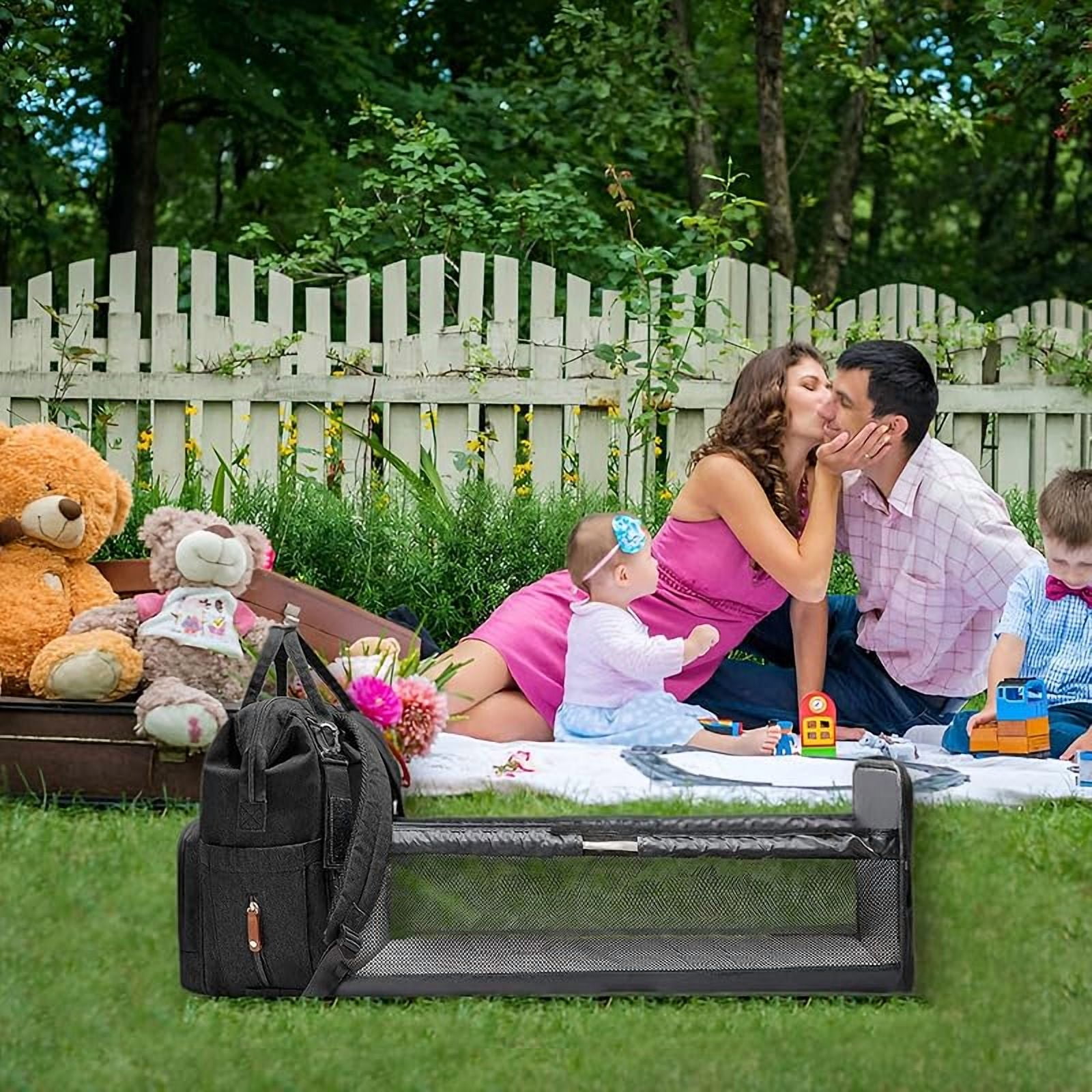 Diaper Bag Backpack with Changing Station, Foldable for Bady Toddler, 3 in 1 Large Capacity Newborn Essentials Organizer with Stroller Hook for Girls and Boys