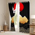 thumbnail image 3 of Homewish Boho Bohemain Blackout Curtains Set of 2 (52x84 Each),Japanese Ukiyoe Window Curtains,Red-Crowned Crane Curtains and Drapes For Adults,Breathable Home Decor, 3 of 6