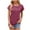Wine, variant on Plebaso Women's Short Sleeve Tops Button Crew Neck Casual T-Shirts Solid Color Pullover Shirts Summer Tees