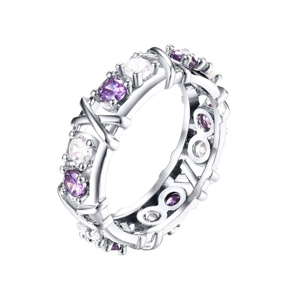 RKSTN Puzzle Ball Zircon Shaping Full Moissante Cubic-Zirconia Ring For Women Girls