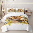 thumbnail image 2 of jejeloiu Kawaii Highland Cow Bed Spread Queen Kids,Cute Farm Animal Print Queen Coverlet Set For Girls,3 Pieces, 2 of 7