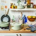 thumbnail image 7 of Beautiful 12pc Ceramic Non-Stick Cookware Set, Sage Green by Drew Barrymore, 7 of 7