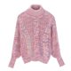 thumbnail image 1 of Gibobby SuéTer Para Invierno Mujer de punto de manga larga con cuello y flores de colores mezclados para mujer de otoño e invierno(Rosa,Talla única), 1 of 5