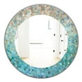 thumbnail image 1 of Designart 'Blocked Abstract' Miroir Traditionnel - Miroir Mural Ovale ou Rond - 24x24, 1 of 3