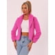 thumbnail image 3 of Abrigo esponjoso para mujer, abrigo de invierno de manga larga con lazo automático Rosa Caliente M, 3 of 6