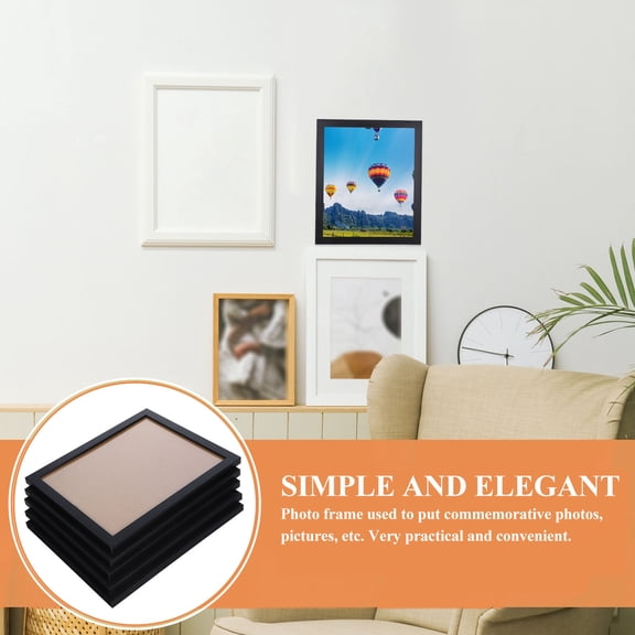 SWETRACE 5Pcs Black Wooden Photo Frame for Desktop and Wall Display Simple Elegant Design