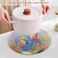 thumbnail image 5 of 3PCS Trivet Mats 15 Inch Round Heat-Resistant Pot Holders Hot Pads Table Decor Cute Seahorse Pattern, 5 of 6