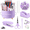 Purple, variant on Kicpot 10Pcs Black Office Supplies Set, Rotating Pen Holder , Pen, Stapler, Tape Dispenser, Tape, Scissors,Clips and 1000pcs Staples, Staple Remover, Ruler, Office Decor