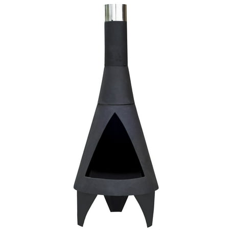 La Hacienda UK LTD 63" Extra Large Black Steel Chimenea