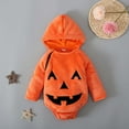 thumbnail image 4 of Odeerbi Infant Boys Girls Halloween Romper Jumpsuit Baby Clothes Childrens Spring Winter Halloween Long Bodysuit Climbing Hooded Onesie Orange, 4 of 9