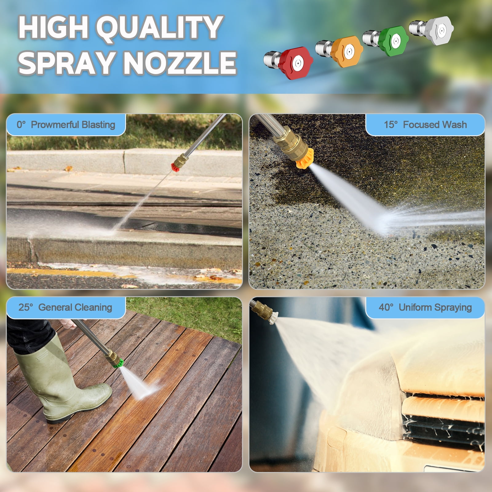Electric Pressure Washer 4200PSI-Max 2.8GPM Power Washer Touch Screen Adjustable Pressure,4 Nozzles and 500ml Foam Cannon Power Washer Cleaning for Car, Home, Driveway, Yard, Outdoor, Gutter, Pool,