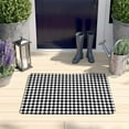 thumbnail image 2 of Black White Diamond Checkered Flannel Non Slip Door Rugs,Washable Door Mats Indoor,Decorative Door Mats,Dirt-Resistant and Absorbent Doormat for Entrance,Bedroom,Kitchen,Bathroom,23.5"x16", 2 of 5