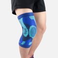 thumbnail image 4 of Hukapapa Protector de rodilla de punto de camuflaje a prueba de frío protector deportivo antideslizante de alta elasticidad para otoño e invierno azul, 4 of 6