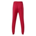 thumbnail image 4 of Clearance! Hontri Male Casual Fitness Running Trousers Drawstring Loose Waist Solid Color Pants Pocket Loose Fleece Sweatpants Men's Casual Pants Red 3Xl, 4 of 5