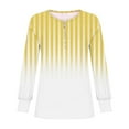 thumbnail image 5 of NuoCaiYun Womens Fashion Stripe Printed Pullover Winter V-Neck Open Button Long Sleeve Tops Polyester Spandex, 5 of 6