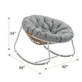 thumbnail image 2 of Outdoor/Indoor Rocking Chair with Rust-Resistant Steel Frame & Water-Resistant Cushion, 2 of 5