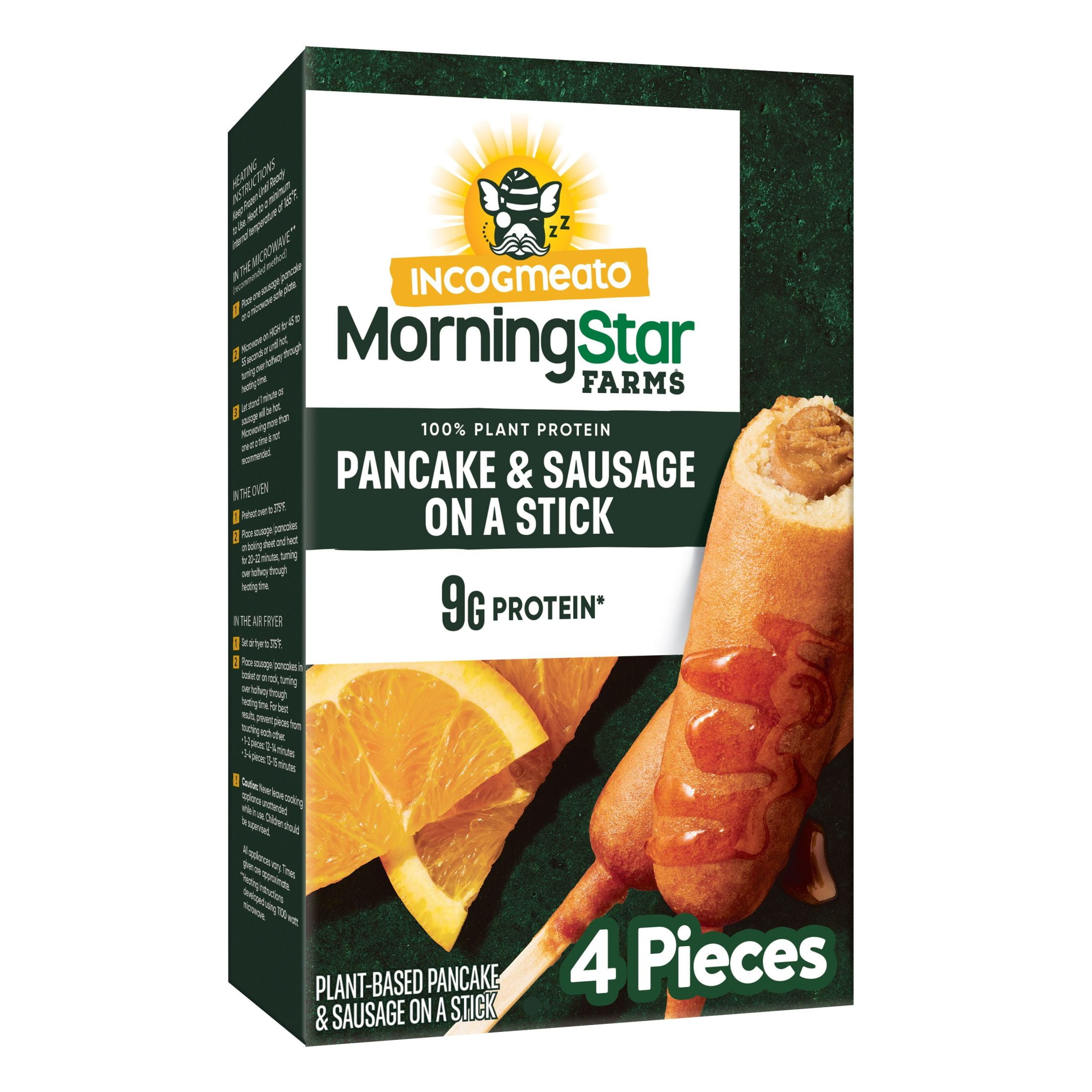 MorningStar Farms Incogmeato Original Pancake and Meatless Sausage, 9.7 oz (Frozen)