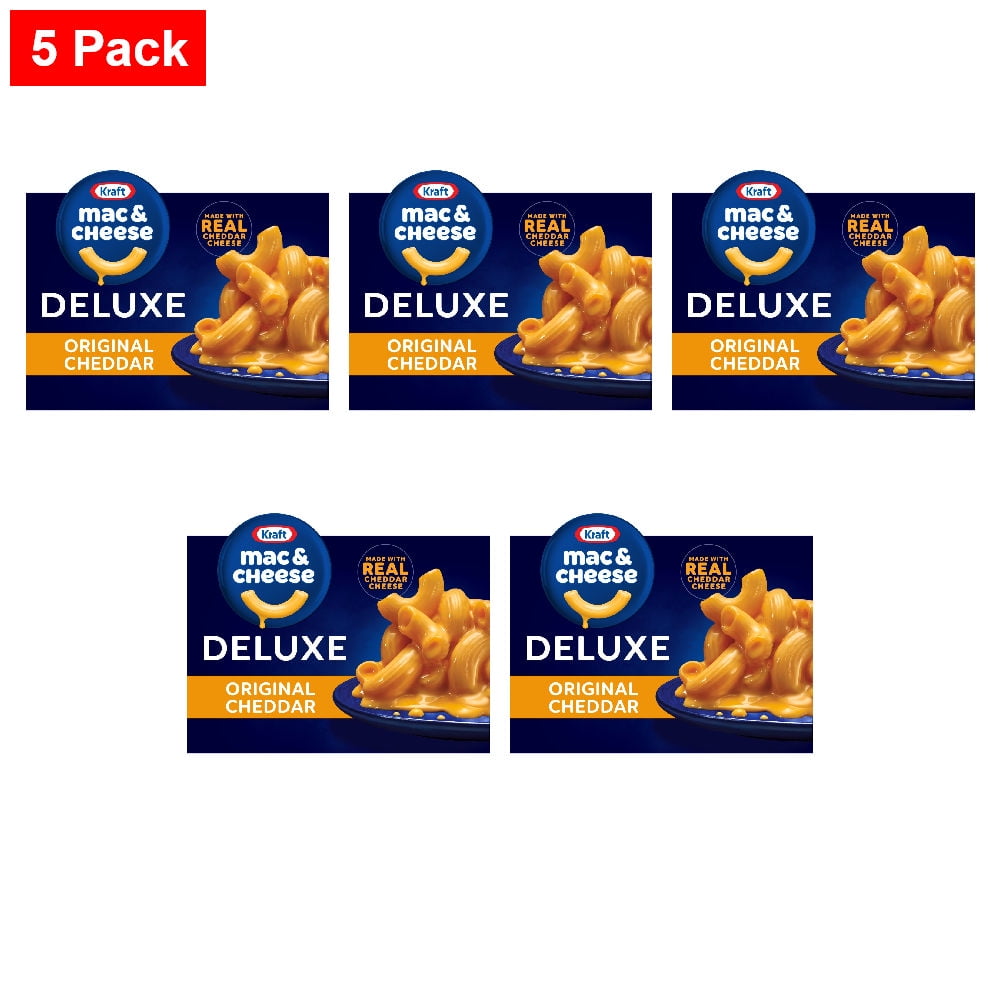 Kraft Deluxe Original Cheddar Mac N Cheese Macaroni and Cheese Dinner 14 oz - 5 Pack