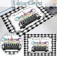 thumbnail image 2 of Easter Rugs Easter Coir Doormat Outdoor Bunny Welcome Mat Layered Buffalo Plaid Black White Rug Natural Coir Door Mat Checkered Mat for Easter Front Porch Entryway Decor 16x24 inch, 2 of 7