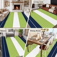 thumbnail image 6 of Navy Blue Green Stripe Washable Living Room Rugs 6'x9', Gradient Line Low Pile Throw Large Area Rug Non-Slip Sturdy Edge Binding Carpet for Dining Room Kitchen Office, 6 of 9