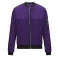 thumbnail image 4 of IROINNID Baseball Jacket for Women Casual Zipper Closure Solid Daily Wear Plain Style Jacket with Pocket,Blue, 4 of 8
