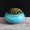 Ice cracks-Sky Blue, variant on Ceramic Ice Crack Coil Incense Burner with Copper Cover, Colorful Antique Alloy Incense Plate Aroma Diffuser Home Decor
