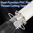 thumbnail image 3 of 2PCS Integrated Internal & External Pipe Threading Tool, Dual-Function PVC Pipe Thread Cutting Tool with 1/2'' & 3/4'' Dies, Electric Drill Compatible Pipe Threader Kit for Home Repairs, 3 of 6