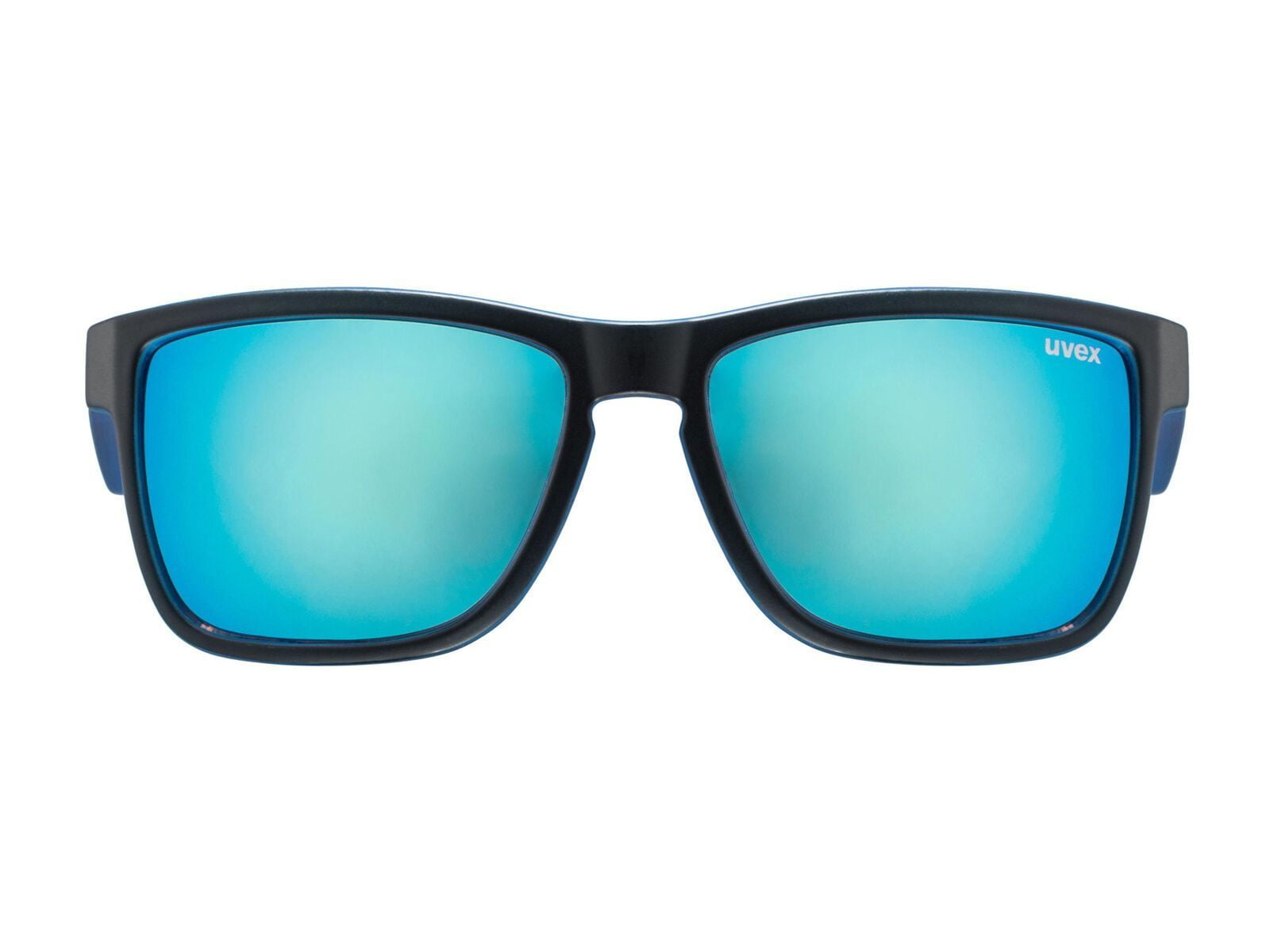 Uvex LGL 39 Sunglasses - Full UV Protection and Lightweight Comfort - Black Matte Blue / Mirrored Blue