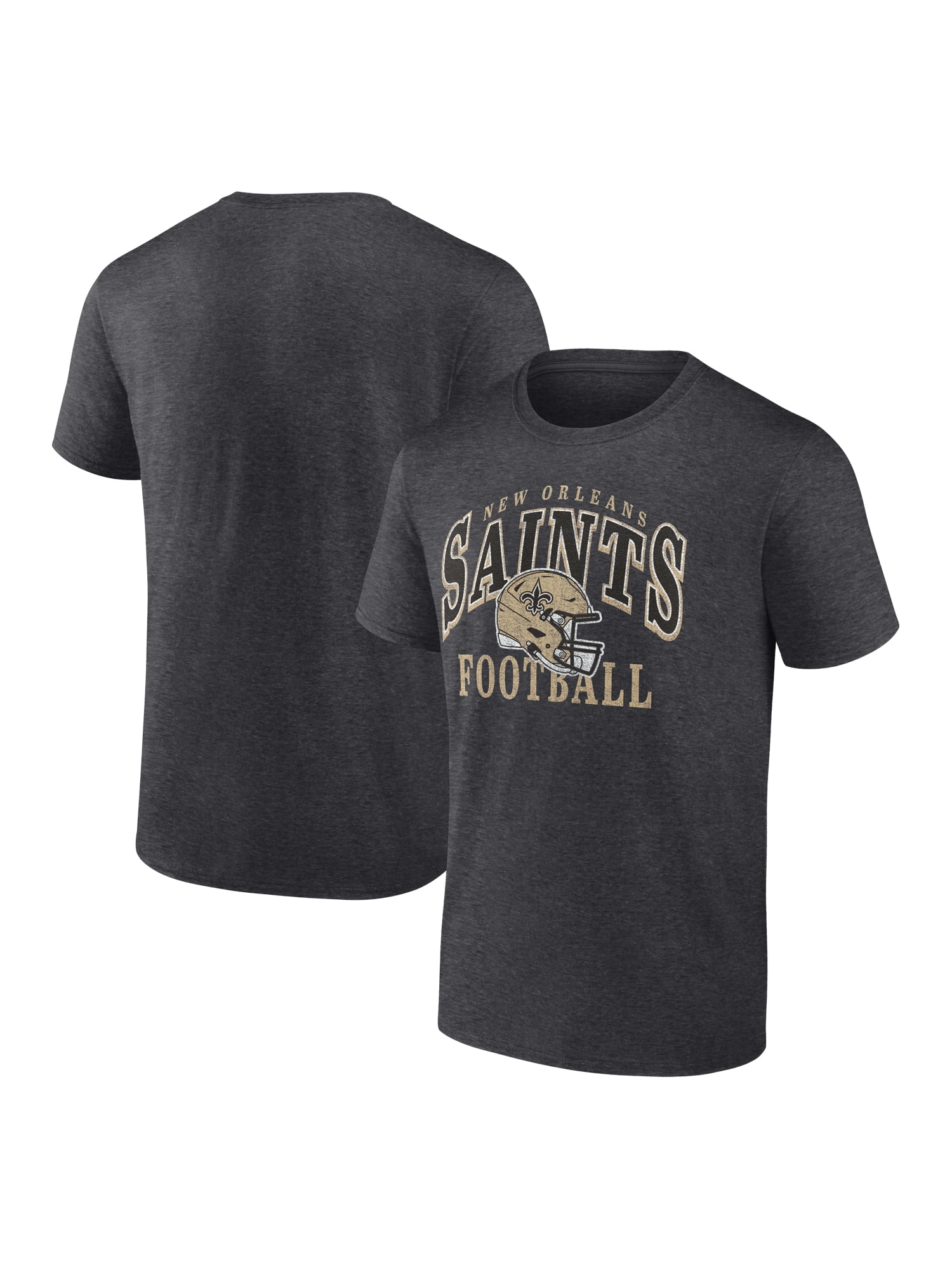 NFL New Orleans Saints Men's Cotton Charcoal Heather Short Sleeve T-Shirt