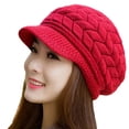 thumbnail image 2 of Cheers.US Women Winter Warm Knit Hat Wool Snow Cap Fashion Solid Color Thicken Woolen Yarn Knitted Hat Outdoor Peaked Cap, 2 of 6