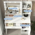 Palimder Vanity Desk with Mirror & Light, Large Drawer & Three Level