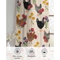 thumbnail image 6 of Farmhouse Rooster Sheer Curtains 39 Inch Length 2 Panels Set for Living Room/Bedroom, Vintage Watercolor Flowers Beige Kitchen Curtains Grommet Semi-Sheer Curtains Window Treatments 27.5"x39"x2, 6 of 7