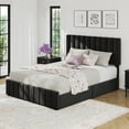 thumbnail image 1 of Upholstered Platform Bed Frame with 4 Drawers, Button Tufted Headboard/Footboard, Sturdy Metal Support, No Box Spring Required, 1 of 10