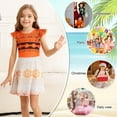 thumbnail image 6 of Benylion Girls Moana Nightgowns Princess Pajamas for Kids  Sleepwear Flutter Short Sleeves Nightie Dress for 5-6 Years, 6 of 6