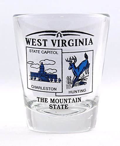 NEW Unique Vintage WEST VIRGINIA Shot Glass Collectible Souvenir 2.25" Tall 