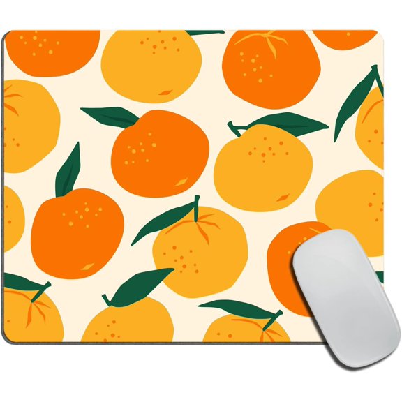 Pink Oranges Mousepad 9.5"x7.9"x0.12" Inch NonSlip Summer Fruits Mousepad for Women's Desk Accessories, Ideal Office Decor Gift for Coworker or Boss, Add a Touch of Charm