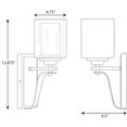 thumbnail image 2 of Kene Collection One-Light Graphite Clear Glass Craftsman Bath Vanity Light, 2 of 2