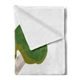 thumbnail image 2 of Reptile Soft Flannel Fleece Throw Blanket, Cartoon Snake Hanging from Tree Hug Love Mascot Humor Comic Design Print, Cozy Plush for Indoor and Outdoor Use, 60" x 80", Green Navy Ecru, by Ambesonne, 2 of 5