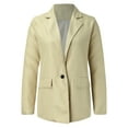 thumbnail image 3 of Vedolay Womens Tops Casual Womens Casual Puff Long Sleeve Open Front Work Office Blazers Jacket,Beige S, 3 of 5