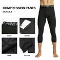 thumbnail image 2 of YUSHOW Men's 3/4 Compression Pants with Pockets Workout Tights 3-Pack Athletic Leggings for Running Large, 2 of 8