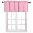 thumbnail image 2 of JIUZHEN Valance Curtains for Kitchen Window Valances for Living Room/Basement Window Curtains Bathroom Thermal Insulated Short Rod Pocket Curtain Panels, Pink,60 x 18 Inches,1 Panel, 2 of 7