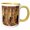 Yellow/White, variant on 3drose, Vertical Brown Natural Image of Wood, 11oz Two-tone Red Mug