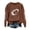 Brown, variant on Gsakboxl Cardigan Sweaters for Women Fashion Crewneck Sweatshirt With Football Heart Graphic Striped Long Sleeves Loose Fit No Hood Casual Pullover Tops Ideal For Game Day Autumn Vacation Outfits