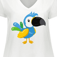 thumbnail image 4 of Inktastic Tropical Parrot, Colorful Parrot, Tropical Bird Women's Plus Size V-Neck T-Shirt, 4 of 5
