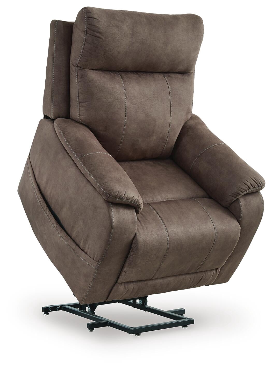 Signature Design by Ashley Crestmeade Power Lift Recliner Chair with Heat, Massage, USB Charging - Espresso Brown Faux Leather Electric Lift Chair