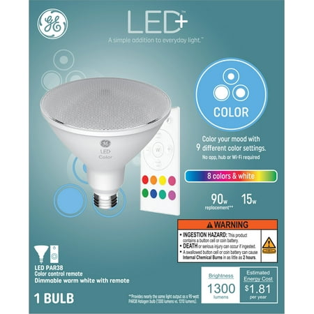 GE PAR38 LED+ Color Changing LED Light Bulb  90 Watts  Outdoor Floodlight  1pk