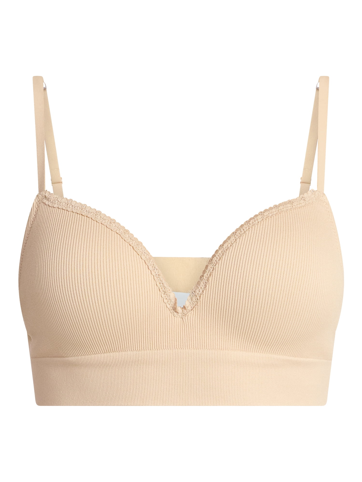 No Boundaries Seamless Wirefree Bra with Lace, Sizes XS-XXXL