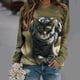 thumbnail image 2 of Camisas Para Mujer Moda Animalia Impreso Manga Larga Cuello Redondo Casual Tee Tops Blusa Odeerbi ODB123944, 2 of 5