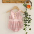 thumbnail image 4 of Likimi Toddler Girls Jumpsuit Sleeveless Striped Print Crew Neck Comfortable Bodysuits Pink Size 0-3 Months, 4 of 4